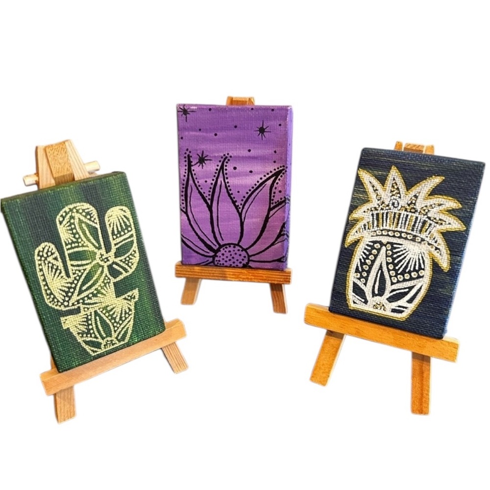 FREE W/BUNDLE Bundle of Mini Canvas Paintings - Picture 1 of 6